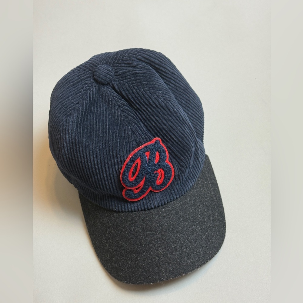 Bonpoint Navy and Black Corduroy Hat